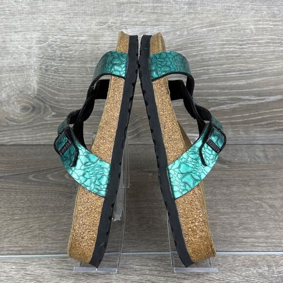 Birkenstock Birki’s Sylt Birko Flor Women’s Sz 6/EU 37 Turquoise Strappy Sandals - Picture 10 of 11